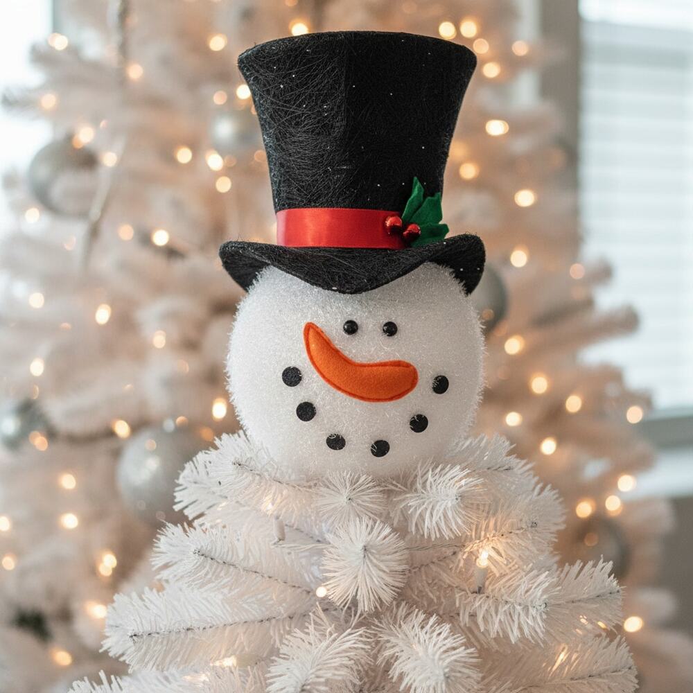 Cracker Barrel Snowman Tree Topper-Vintage Christmas Decor-Holiday-Farmhouse